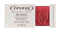 Metallic yarn RED TOMATO with black Nylon