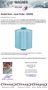Newsletter: Acetate yarn - NEW colour  AZURE